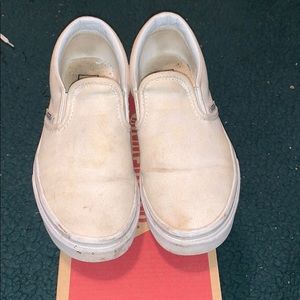 True White Slip-On Vans
